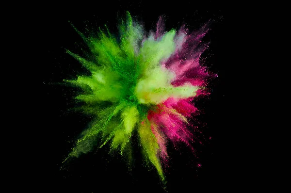 Explosión Polvo Color Abstracto Polvo Primer Plano Fondo Explosión Colorida — Foto de Stock
