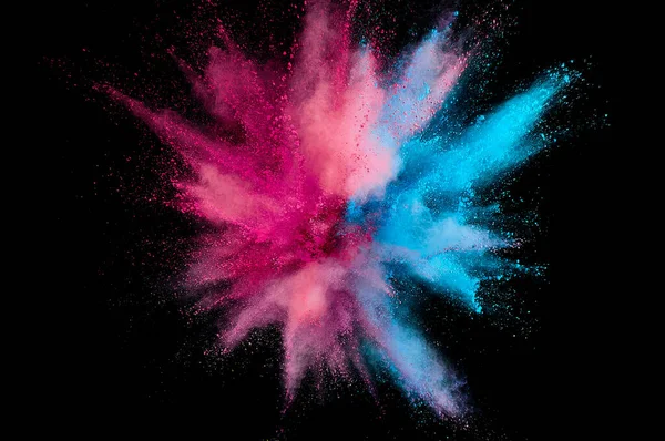 Colored Powder Explosion Abstract Closeup Dust Backdrop Colorful Explode Paint — Stock Photo, Image