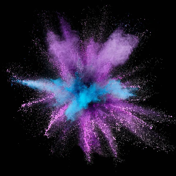 Colored Powder Explosion Abstract Closeup Dust Backdrop Colorful Explode Paint — Stock Photo, Image