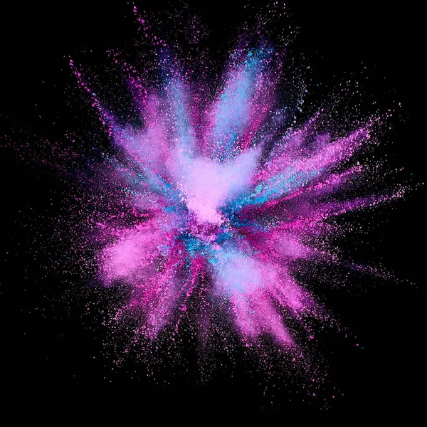 Farbige Pulverexplosion Abstrakte Nahaufnahme Staub Auf Hintergrund Bunt Explodiert Paint — Stockfoto