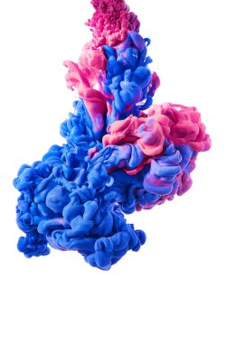 Suda mürekkep. Splash Boya karıştırma. Çok renkli sıvı boya. Arka plan rengi