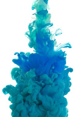 Suda mürekkep. Sıçrama boyası karışımı. Çok renkli sıvı boya. Soyut heykel arkaplan rengi