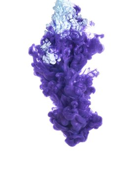 Suda mürekkep. Sıçrama boyası karışımı. Çok renkli sıvı boya. Soyut heykel arkaplan rengi