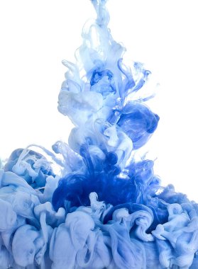 Suda mürekkep. Sıçrama boyası karışımı. Çok renkli sıvı boya. Soyut heykel arkaplan rengi