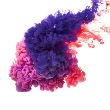 Suda mürekkep. Sıçrama boyası karışımı. Çok renkli sıvı boya. Soyut heykel arkaplan rengi