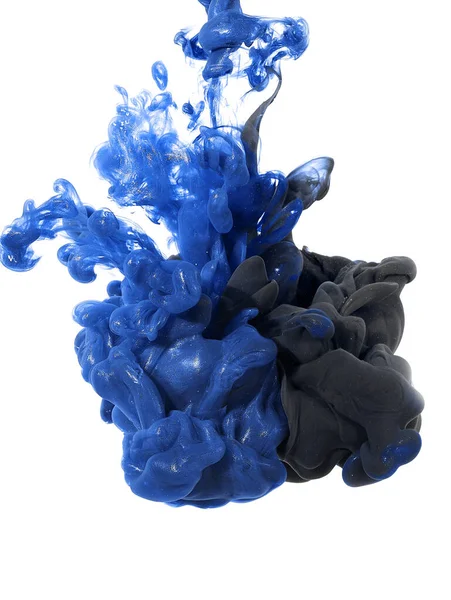 Inkoustu Vodě Splash Barvy Míchání Vícebarevné Tekuté Barvivo Abstraktní Pozadí — Stock fotografie