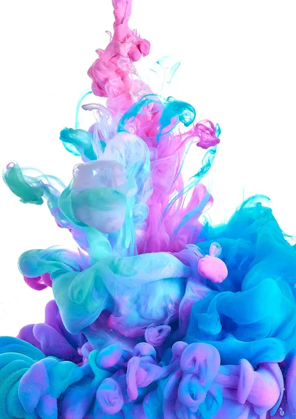 Ink Water Splash Paint Mixing Multicolored Liquid Dye Abstract Background — Stock Photo, Image