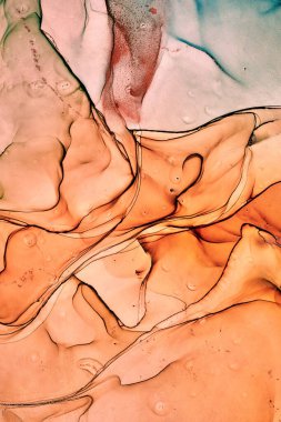 Alkol mürekkebi renkleri saydam. Soyut çok renkli mermer desen arkaplanı. Tasarım kağıdı, duvar kağıdı. Akrilik boyaları karıştırıyorum. Modern akışkan sanat. Alkol Mürekkebi Deseni