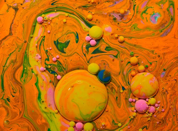 Bolhas Acrílicas Coloridas Textura Mármore Arte Fluida Fundo Efeito Pintura — Fotografia de Stock
