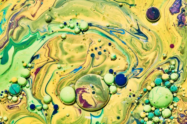 Burbujas Acrílicas Coloridas Textura Mármol Arte Fluido Fondo Abstracto Efecto —  Fotos de Stock