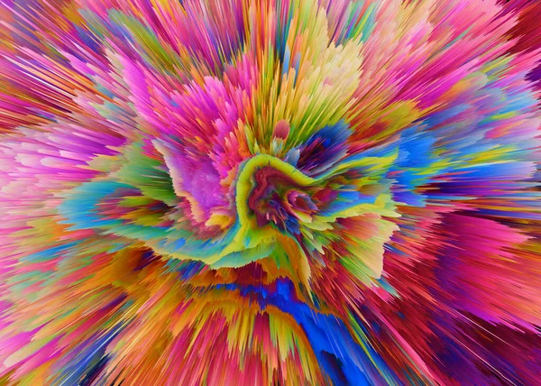 Explosão Raios Coloridos Brilha Cena Dinâmica Linhas Rápidas Movimento Mágico — Fotografia de Stock