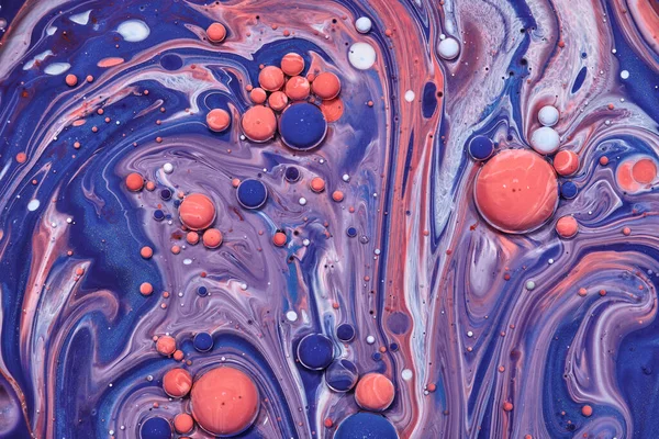 Barevné Akrylové Bubliny Tekutá Výtvarná Mramorová Textura Backdrop Abstraktní Iridescentní — Stock fotografie