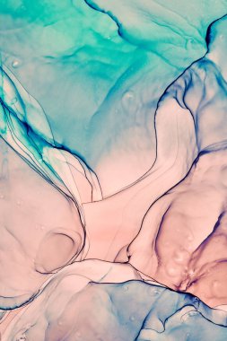 Alkol mürekkebi renkleri saydam. Soyut çok renkli mermer desen arkaplanı. Tasarım kağıdı, duvar kağıdı. Akrilik boyaları karıştırıyorum. Modern akışkan sanat. Alkol Mürekkebi Deseni