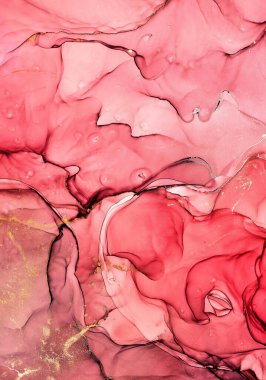 Akışkan sanat mermer dokusu. Arkaplan soyut yanardöner boya efekti. Sıvı akrilik sanat eserleri akar ve su sıçratır. İç mekan posteri için karışık boyalar. Alkol mürekkebi renkleri saydam. Tasarım kağıdı 