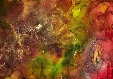 Alkol mürekkebi renkleri saydam. Soyut çok renkli mermer desen arkaplanı. Tasarım kağıdı, duvar kağıdı. Akrilik boyaları karıştırıyorum. Modern akışkan sanat. Alkol Mürekkebi Deseni