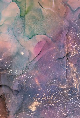 Alkol mürekkebi renkleri saydam. Soyut çok renkli mermer desen arkaplanı. Tasarım kağıdı, duvar kağıdı. Akrilik boyaları karıştırıyorum. Modern akışkan sanat. Alkol Mürekkebi Deseni