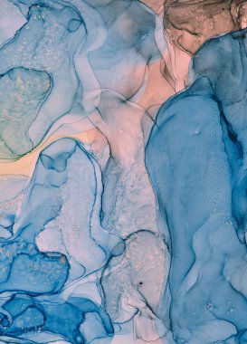 Alkol mürekkebi renkleri saydam. Soyut çok renkli mermer desen arkaplanı. Tasarım kağıdı, duvar kağıdı. Akrilik boyaları karıştırıyorum. Modern akışkan sanat. Alkol Mürekkebi Deseni