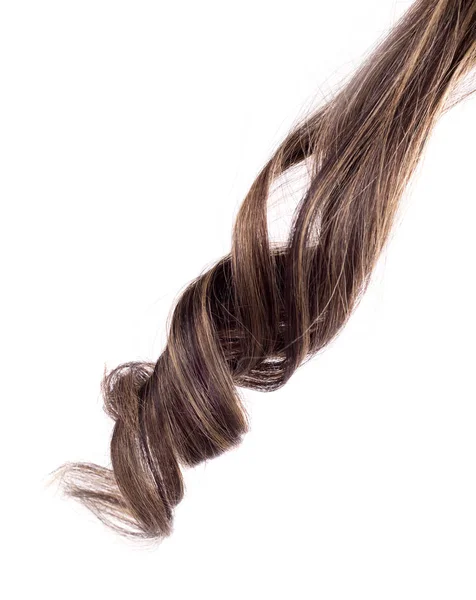 Коричневые волосы на белом фоне — стоковое фото