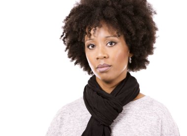 Beyaz arka planda siyah casual kadın