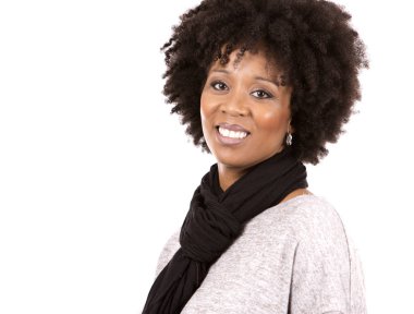 Beyaz arka planda siyah casual kadın