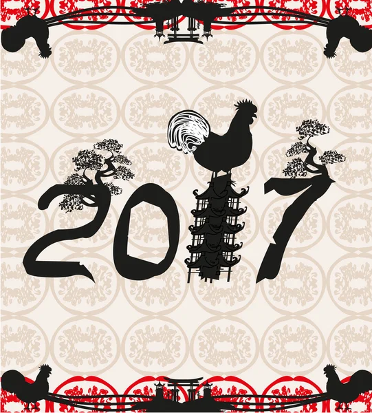 Ano de design de galo para a celebração do Ano Novo Chinês — Vetor de Stock