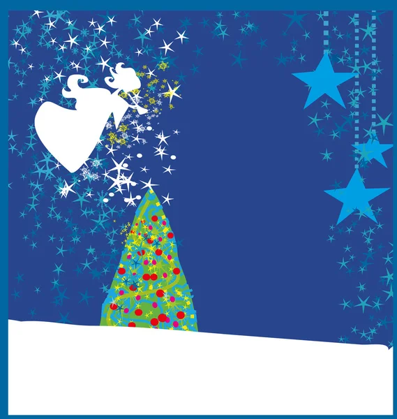 Αφηρημένη χριστουγεννιάτικη κάρτα με αγγέλους — Διανυσματικό Αρχείο