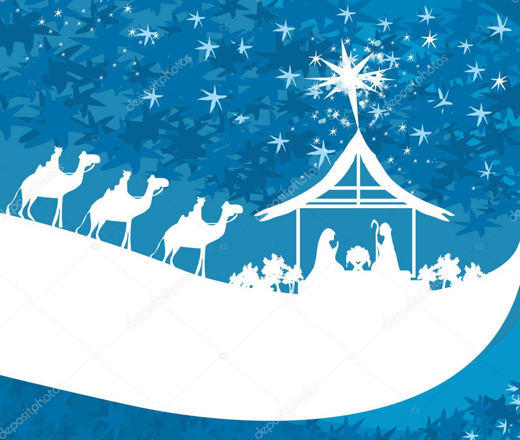 Birth of Jesus in Bethlehem - abstract card Stock Vector by ©JackyBrown  130381464, image size:1024x867