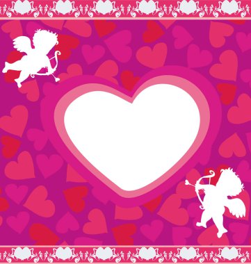 mutlu Sevgililer günü - cupids kartıyla 