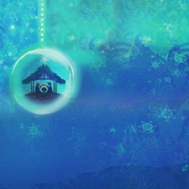 İncil sahnesi - İsa 'nın Beytüllahim' de doğuşu.