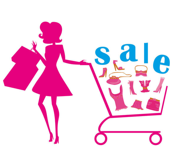 женский силуэт и продажа мод
 