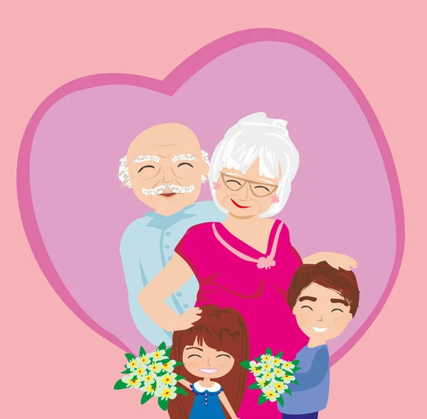 Carta di giorno di nonni felici — Vettoriale Stock