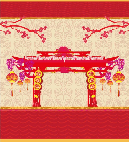 Fête de la mi-automne pour la carte du Nouvel An chinois — Image vectorielle