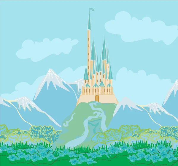 Castillo mágico de princesa FairyTale — Vector de stock