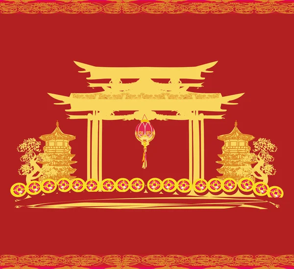 Střední-Festival podzimu pro čínské novoroční přání — Stockový vektor