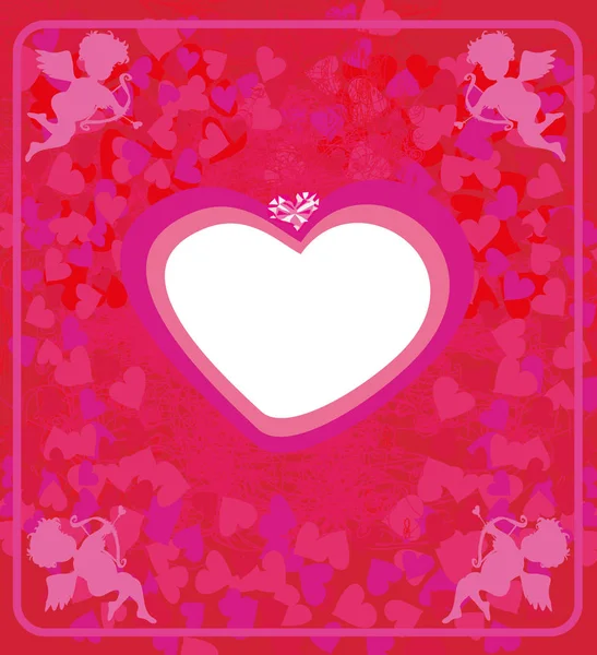 Feliz día de San Valentín - tarjeta con cupidos — Vector de stock