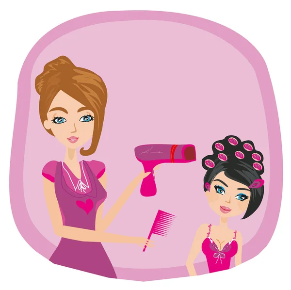 Salon de coiffure - flyer femme — Image vectorielle
