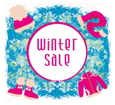 Kış satış soyut kartı 