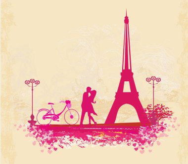 Paris 'te romantik bir çift 