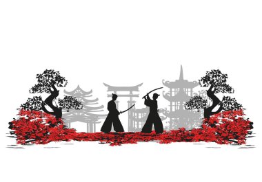 Japon samuray savaşçıları kartı 