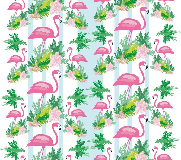 Nahtloses Flamingo-Vogelmuster — Stockvektor