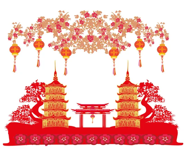 Φεστιβάλ μέσα του φθινοπώρου για το κινεζικό νέο έτος — Διανυσματικό Αρχείο