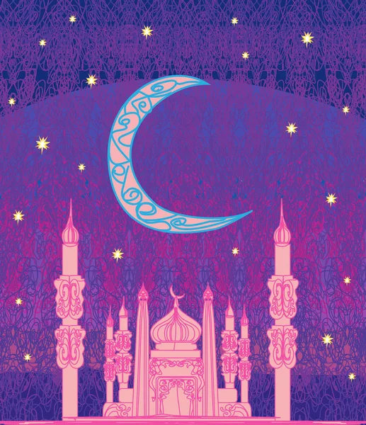 Ramadan sfondo - scheda illustrazione moschea — Vettoriale Stock