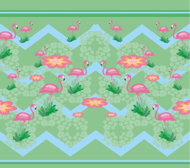 Kusursuz flamingo kuş deseni