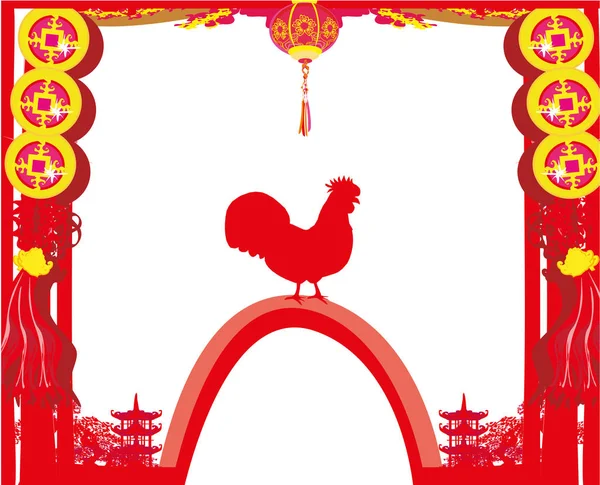 Rok kohouta designu pro čínský Nový rok — Stockový vektor