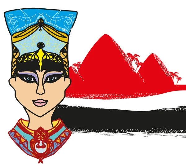Rainha egípcia banner abstrato — Vetor de Stock