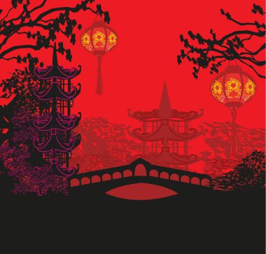 Çin Yeni Yıl Kartı İçin Sonbahar Festivali