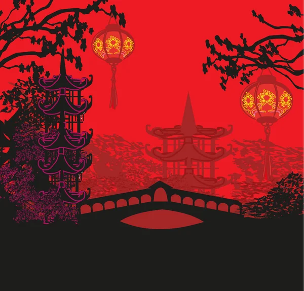 Fête de la mi-automne pour la carte du Nouvel An chinois — Image vectorielle