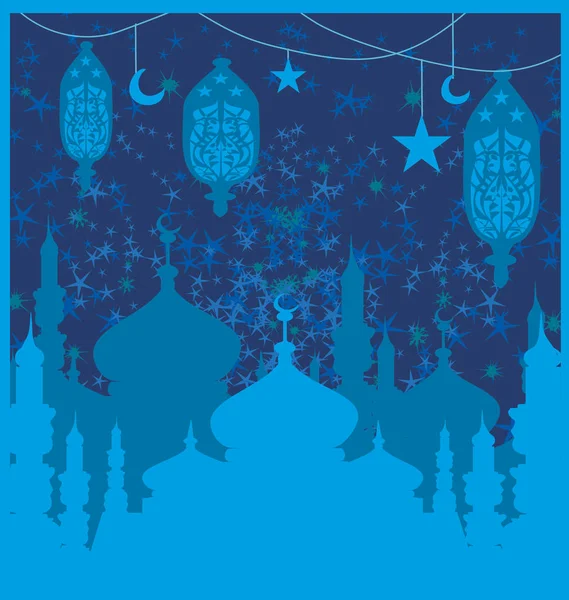 Fundal Ramadan - carte de ilustrare moschee — Vector de stoc