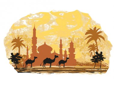 caminin arka plan ile deve gezisi