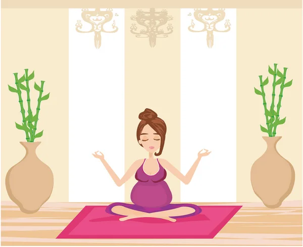 孕妇的瑜伽 — 图库矢量图片